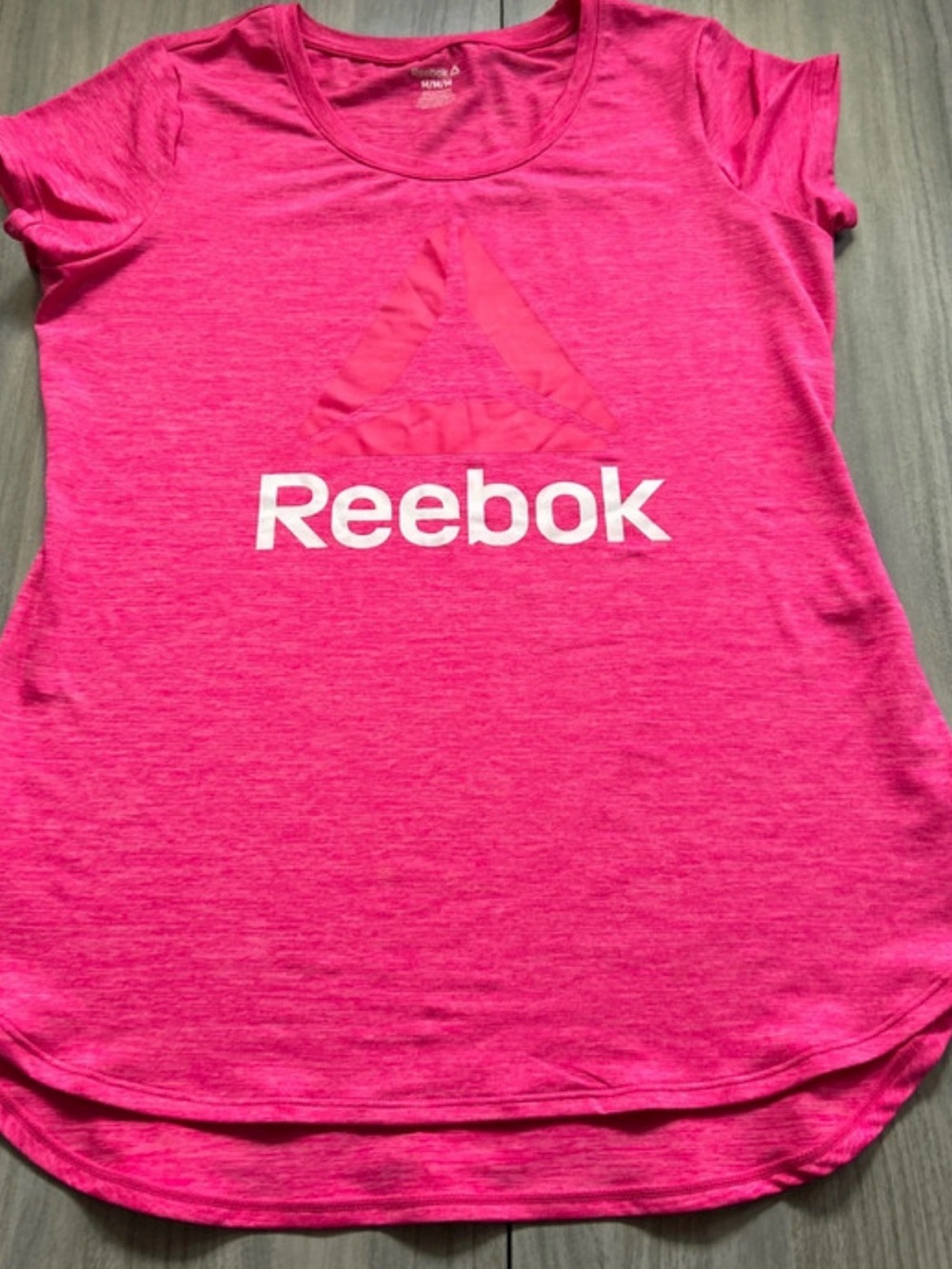 Reebok Hot Pink Performance Tee with White Logo